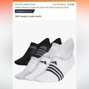 12 pairs of women’s adidas super lite super no show size medium